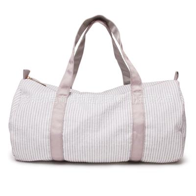 China Lady's Personalized Seersucker Baby Duffel Bags Kid's Barrel Bag Travel ToteBag for sale