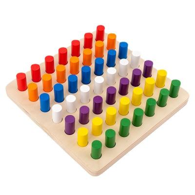 China Wooden Sensory Stick Focus Education Montessori Stick Insert Stick Game Eco-friendly Training Material For Kids for sale