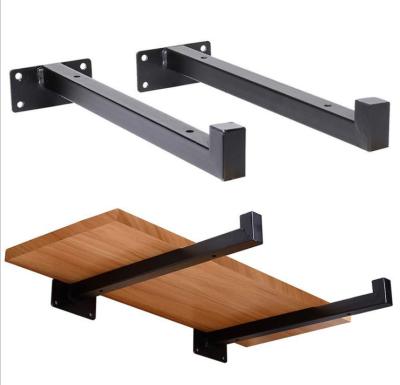 China American Country Black Metal Shelf Bracket American Wall Decor Heavy Floating Wrought Iron Wall L Shaped Shelf Bracket for sale