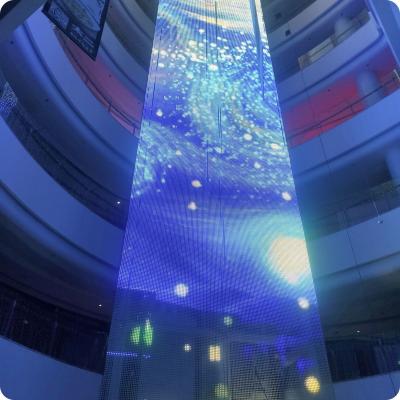 China Mural de tela de vídeo LED Pixel Mesh Negro Transparente para eventos publicitários à venda