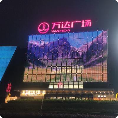 China S30 Pantalla transparente de malla de led pantalla de cortina de pantalla de pared de edificio LED pantalla de red de píxeles en venta