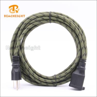 China Home Appliance Plug Extension Textile American Kind Power Cord for sale