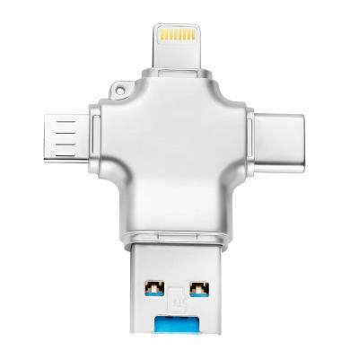 China High Speed USB 2.0 Metal Lightning 3.0 Android TYPE-C 4 in 1 usb otg u flash hard disk 2gb 4gb 8gb 16gb 32gb 64gb 128gb 256gb for sale