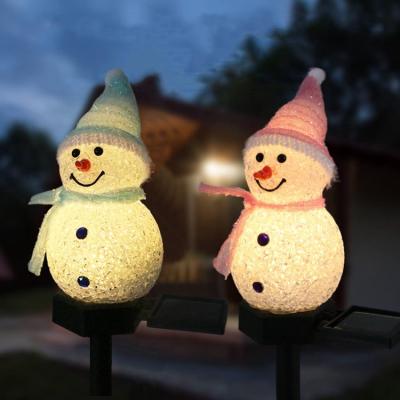 China 2021 PS Snowman Light Outdoor Decorative Led Solar Powered Yard Christmas Light for sale