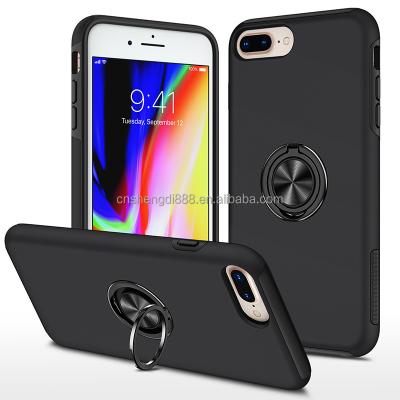China New Fashion Shockproof Luxury Unique Square Shaped Cell Phones For External Box Phone Case iPhone 8 Plus With Ring for sale