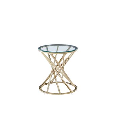 China Factory Directly Supply Home Furniture Base Durable Professional Tea Table Set Living Room Furniture Tempered Glass Top Stainless Steel for sale