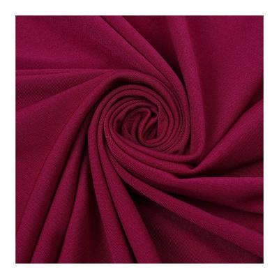 China The world's best-selling 95%polyester 5%spandex stretch spandex single jersey milk fiber yarn fabric for sale
