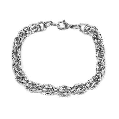 China 2021 New Vintage Titanium Steel Bracelet Shiny Ladies Cuban Chain Bracelet Suitable For Party for sale