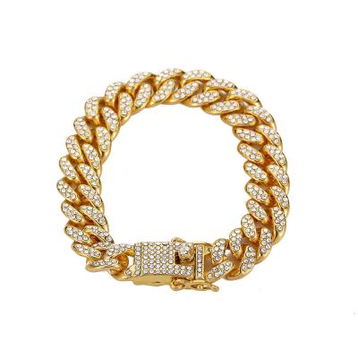 China 2021 New Hiphop Diamond Gold Plated Bracelet Set Diamond Bracelet Ladies Daily Life Bracelet for sale