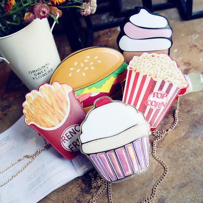 China Newest Fashion Design Ice Cream Cupcake Hamburger Cute Messenger Children Chain Shoulder Bag Children Handbags Girls Crossbody Bag Small for sale