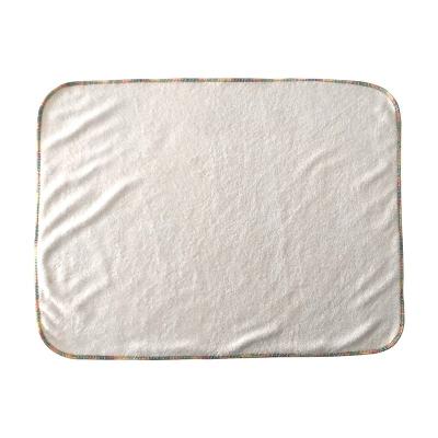 China Sterilization and Deodorization Two Layers Customized Size 35 x 45 cm Colored Edge Sewing Triple Insert Pad Bamboo Terry Diaper Insert for sale