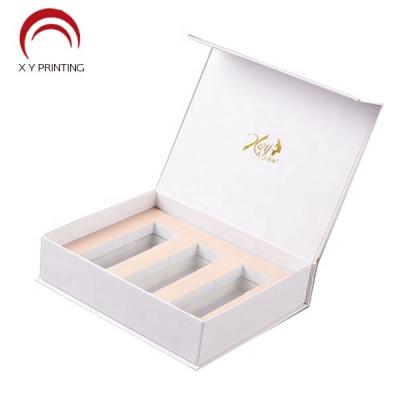 China Recyclable Custom Custom Personalized Cosmetic Glass Bottle Gift Skin Care Product Clamshell Closure Set Packaging Box for sale