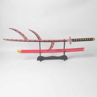 China New Mao Round Bamboo/PVC Sheath Wooden Kokushibou Sword Anime Demon Slayer Katana Toys Halloween Cosplay Props 107cm for sale