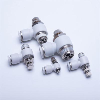 China Industry Stainless Steel SL Brass Adjustable Air Speed Control Pneumatic Proportional Throttle Valve for sale