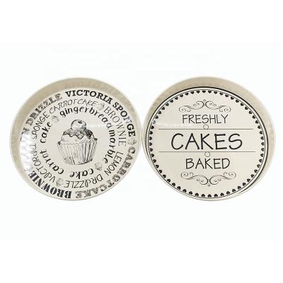 China 2 Pieces Packaging Round Cream English Breakfast Tin Plate Tray English Printing Smoking Small Tin Tray for sale