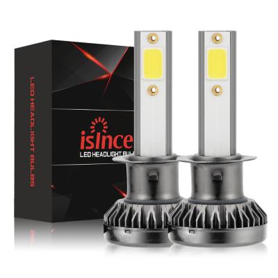China Aviation Aluminum + ABS Isincer High Quality Universal Auto Parts Faros 12V COB H1 H11 Led Headlight 2 Side Bulb Mini 1 for sale