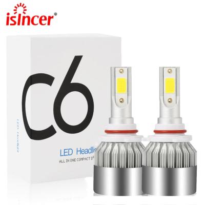 China Aviation Aluminum + ABS Isincer C6 12V COB Car LED Headlight H8 5202 9004 9006 H1 H13 H11 H7 C6 H4 Light LED Headlight Bulb for sale