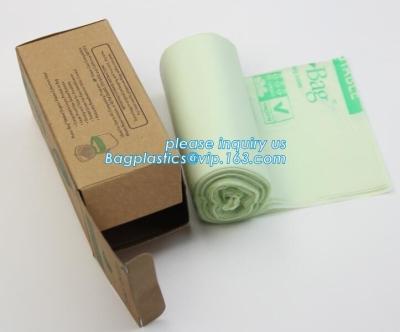 中国 Ecoのロール、Compostable使い捨て可能な着色されたプラスチックごみ袋の友好的な生物分解性のプラスチックcompostableごみ袋 販売のため