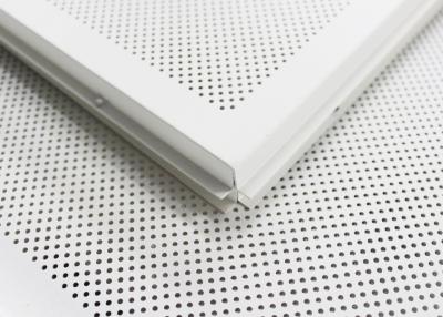 China White Perforated Lay In Ceiling Tiles 2 x 2 , Metal Ceiling Tiles For Train station for sale