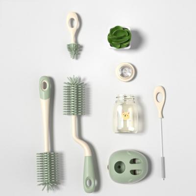 China Viable Suction Base 360 Remover Nipple Brush Detachable Customized Baby Cups New Bottles Cleaning Brush for sale