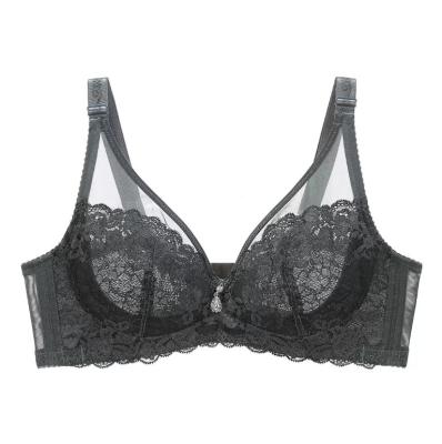 China Breathable Breathable U Type Sponge Free Anti Sag Adjustable Underwear Floral Cotton Lace Bra for sale