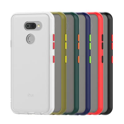 China New unique popular skin feeling PC tpu combo transparent frosted back cover for LG k40s shockproof case for sale