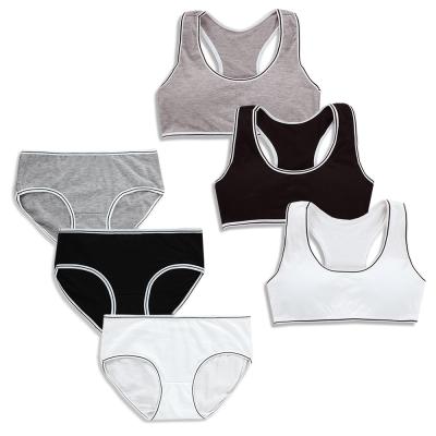 China QUICK DRY teen clothes sets teen sports underwear training bra for girls teen bra and panties sets 8-14Y for sale