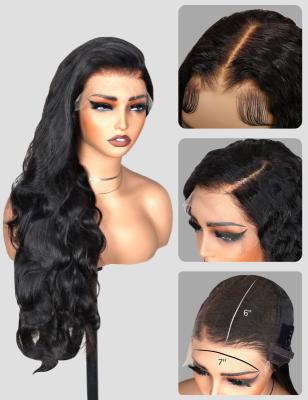 China 7x6 Bleached Knots Wig HD Lace Front Wigs Body Wave Pre Bleached for sale