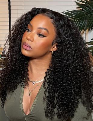 China Natural Hairline Deep Curly Hair 4x4 Transparent Closure With Baby Hair for sale