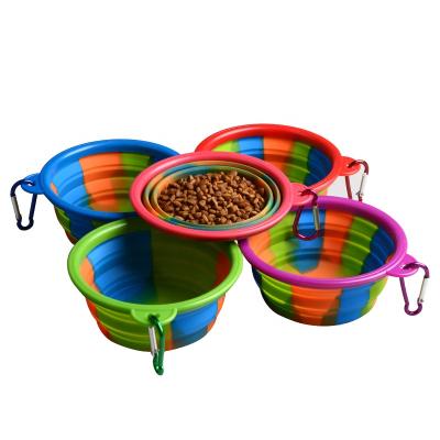 China Sustainable Pet Food Water Bottle Folding Bowl Outdoor Portable Pet Bowl for sale