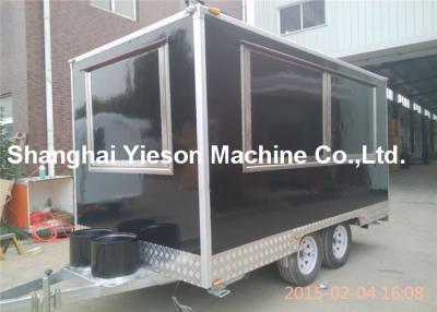 China Black Food Catering Mobile Restaurant Trailer Large Work Room for sale