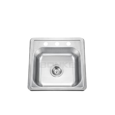 China With Faucet Square Topmount Install Brushed Finish Kitchen 20 Gauge With Faucet Press Sink for sale