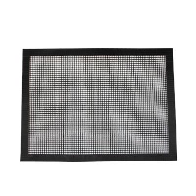 China BPA Free Heat Resistant Reusable Black Grilling Non-Stick Grill Mat Easily Cleaned Food Grade Sheet Liner BBQ Grill Mat for sale