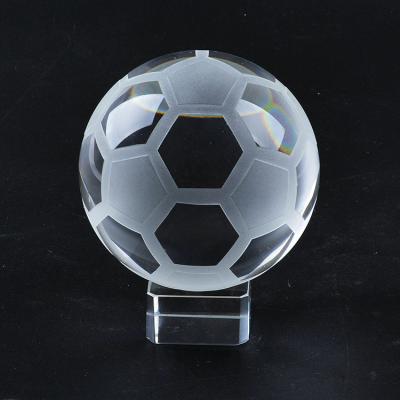 China Europe k9 globe crystal soccer ball football crystal paperweight for sale