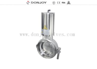 China Sanitary Grade 12 inch double acting Stainless steel 316 Pneumatic Butterfly Valve For Powder for sale