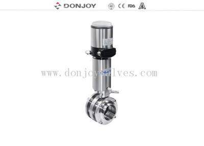 China Three Pieces stainless steel butterfly valve Welding end , High sanitary Butterfly Valve for sale