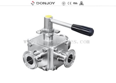 China Manual 3 way Non-retention full port ball valve with plastic handle for sale
