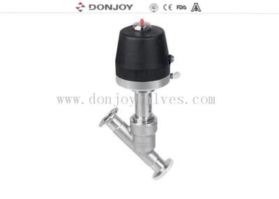 China Donjoy Pneumatic angle seat valve with tri calmp for 180°C Steam for sale