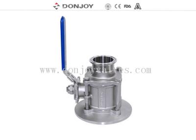 China BSP thread Sanitary Ball Valve , 3 pcs Flush flange tank Bottom Valve for sale