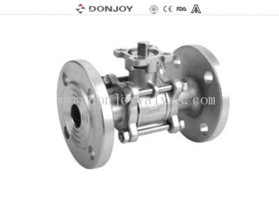 China JIS-Flanged Sanitary Ball Valve , 3 PCS Ball valve With flange Connection for sale