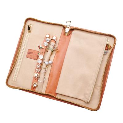 China Fashion Customized High End Genuine Leather Jewelry Box Travel Jewelry Box for sale