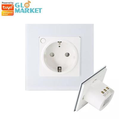 中国 Glomarket Tuya スマート EU 標準ソケット 16A WiFi スマート ホーム ガラス パネル壁電源ソケット作業 Alexa Google ホーム Compati 販売のため