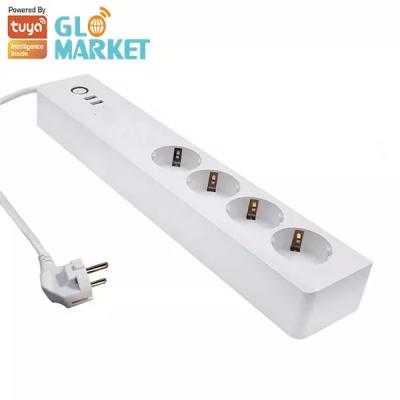 Cina Glomarket Tuya Smartlife App Controlled 16A Protector Eu Standard Power Strip con consumo energetico in vendita