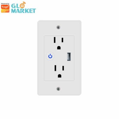 Cina Incavo astuto elettrico della spina dello sbocco di parete di Tuya 2.4GHz Wifi con 1 porta USB in vendita