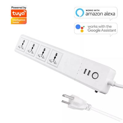Cina Tipo astuto 4 incavo del Regno Unito UE Stati Uniti dell'incavo della striscia di potere di Tuya Wifi del cavo di estensione di CA 4 USB 1.5m in vendita