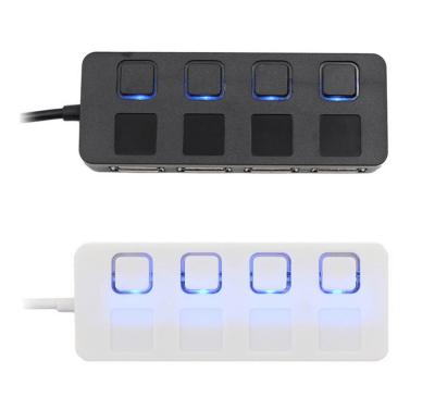 China 4 Ports Factory Price Muti Hub Adapter Splitter Adapter USB 2.0 Ports LED On/Off 2.0 High Speed USB Hub For PC Laptop for sale