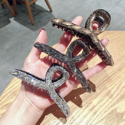 China Trendy Women Crystal Hair Claw Clamps Hair Accessories Fashion Lady Rhinestone Hairpins For Hair Crab Clips for sale