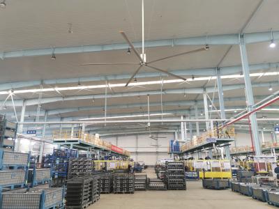 China Silent 1.5KW 60RPM Gearbox Motor Hvls Industrial Fans With Aluminum Blade for sale