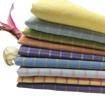 China Breathable Running Lots Fashion New Bright Color Cotton Seersucker Plaid Polyester Cotton Yarn Dyed Fabric For Shirts for sale