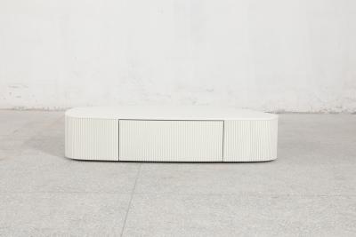 China Luxeosa mesa de café contemporânea com pernas de ouro escovado e topo de mármore fosco à venda